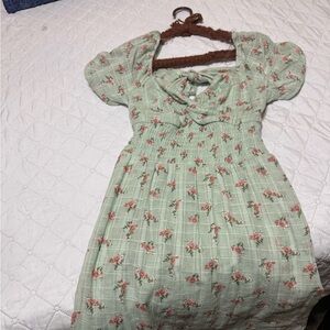 As U Wish Mint Floral Dress